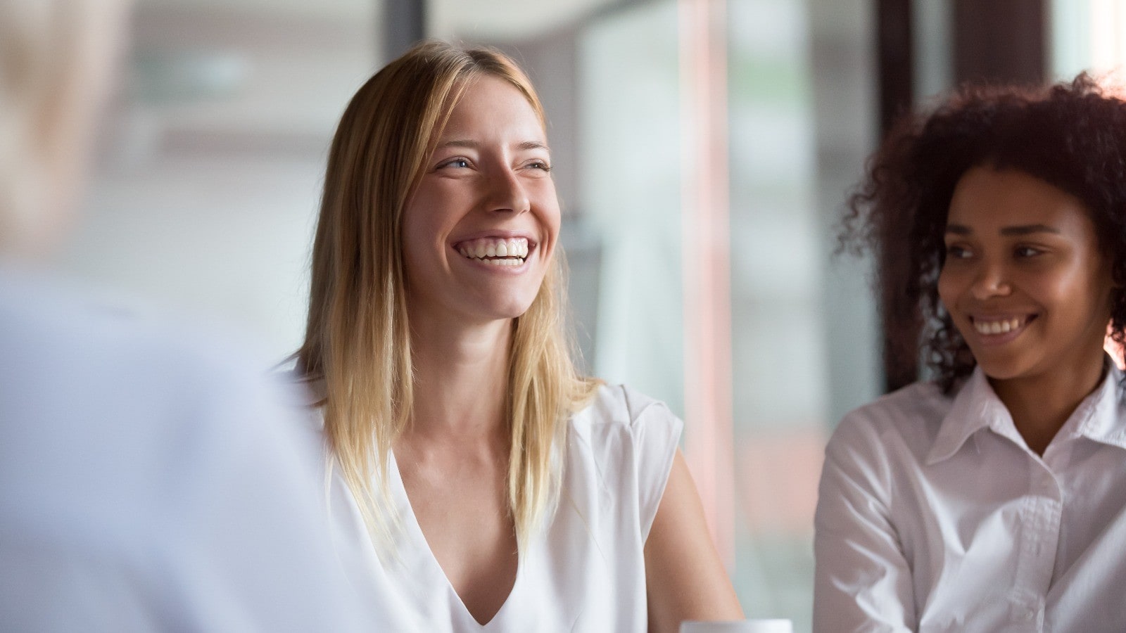 Women smiling