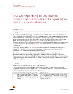 fatca reporting pwc insurance publications